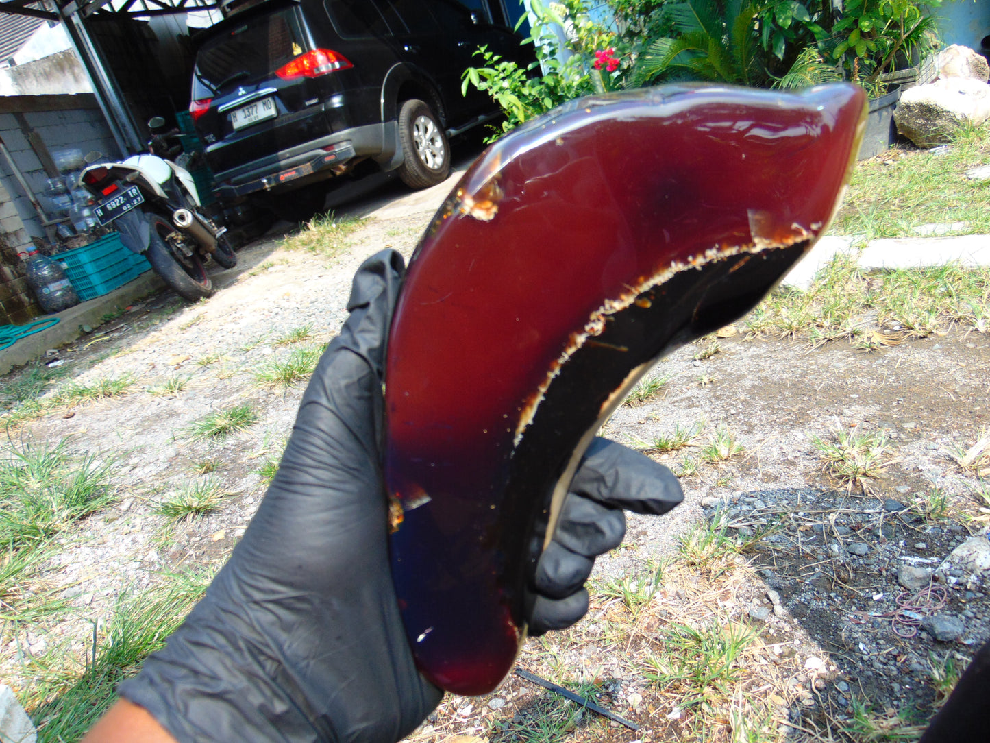 286 gram Slab Slim polished 230x80x22 m Indonesian Blue Amber for Healing 25A187