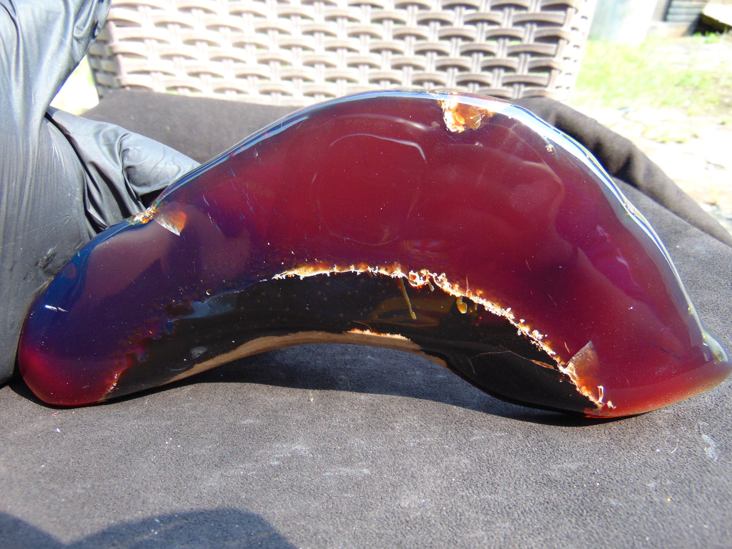 286 gram Slab Slim polished 230x80x22 m Indonesian Blue Amber for Healing 25A187