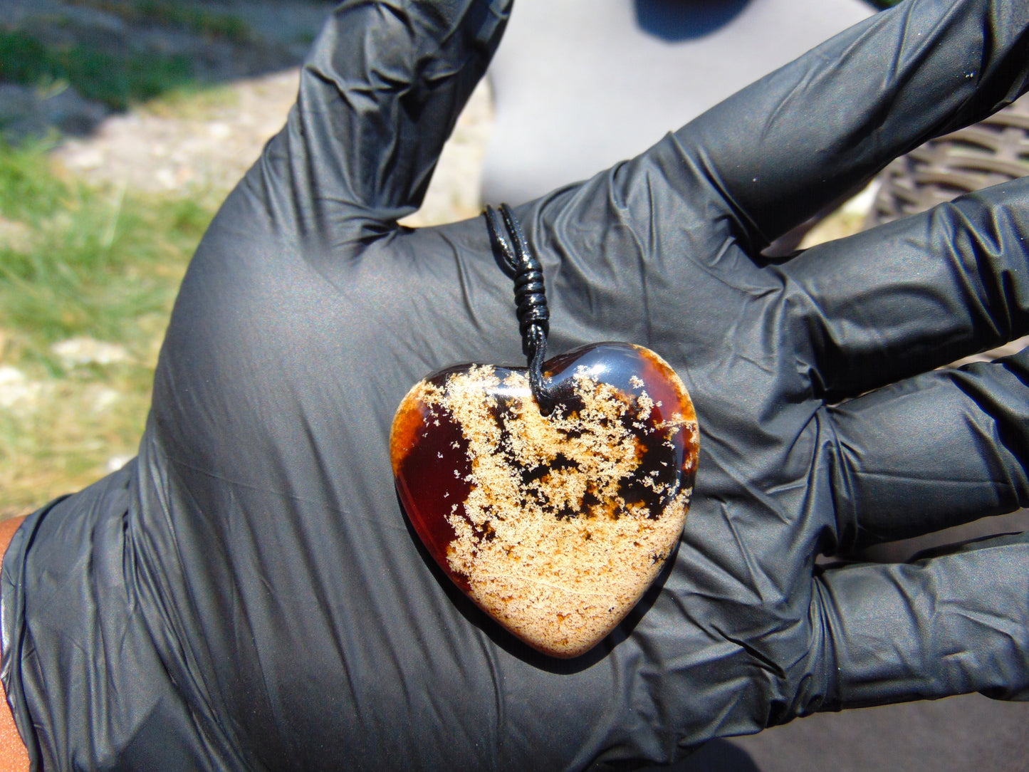 13 gr Heart Pendant Indonesian White Amber for Healing PCA134