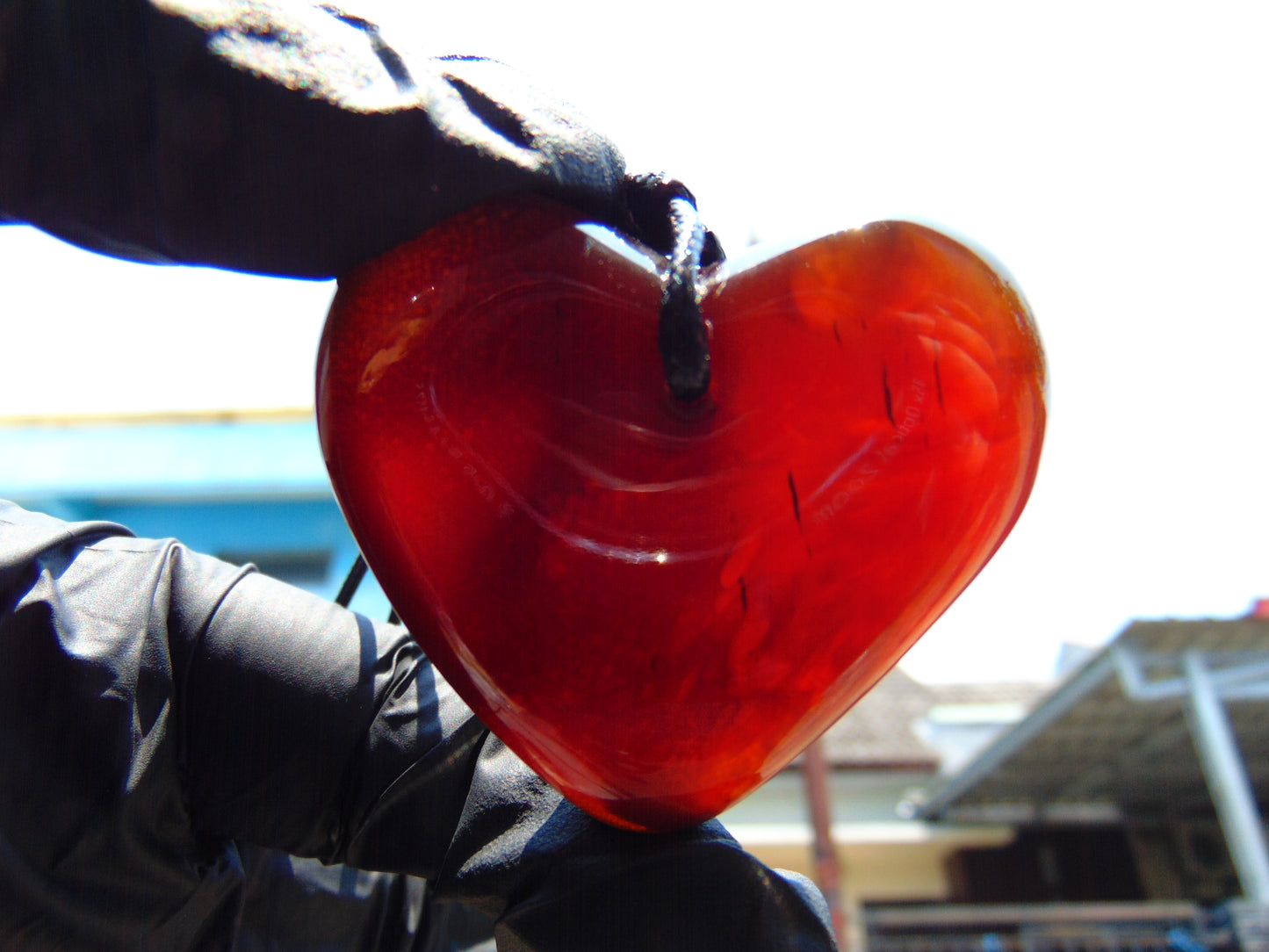 19 gr Heart Pendant Indonesian cherry red Amber for Healing PDAIK103