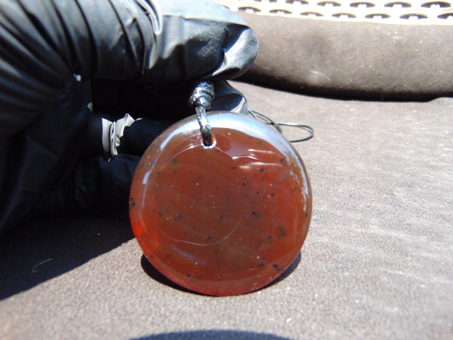 14 gr Chip Pendant Indonesian blue Amber for Healing AJ56