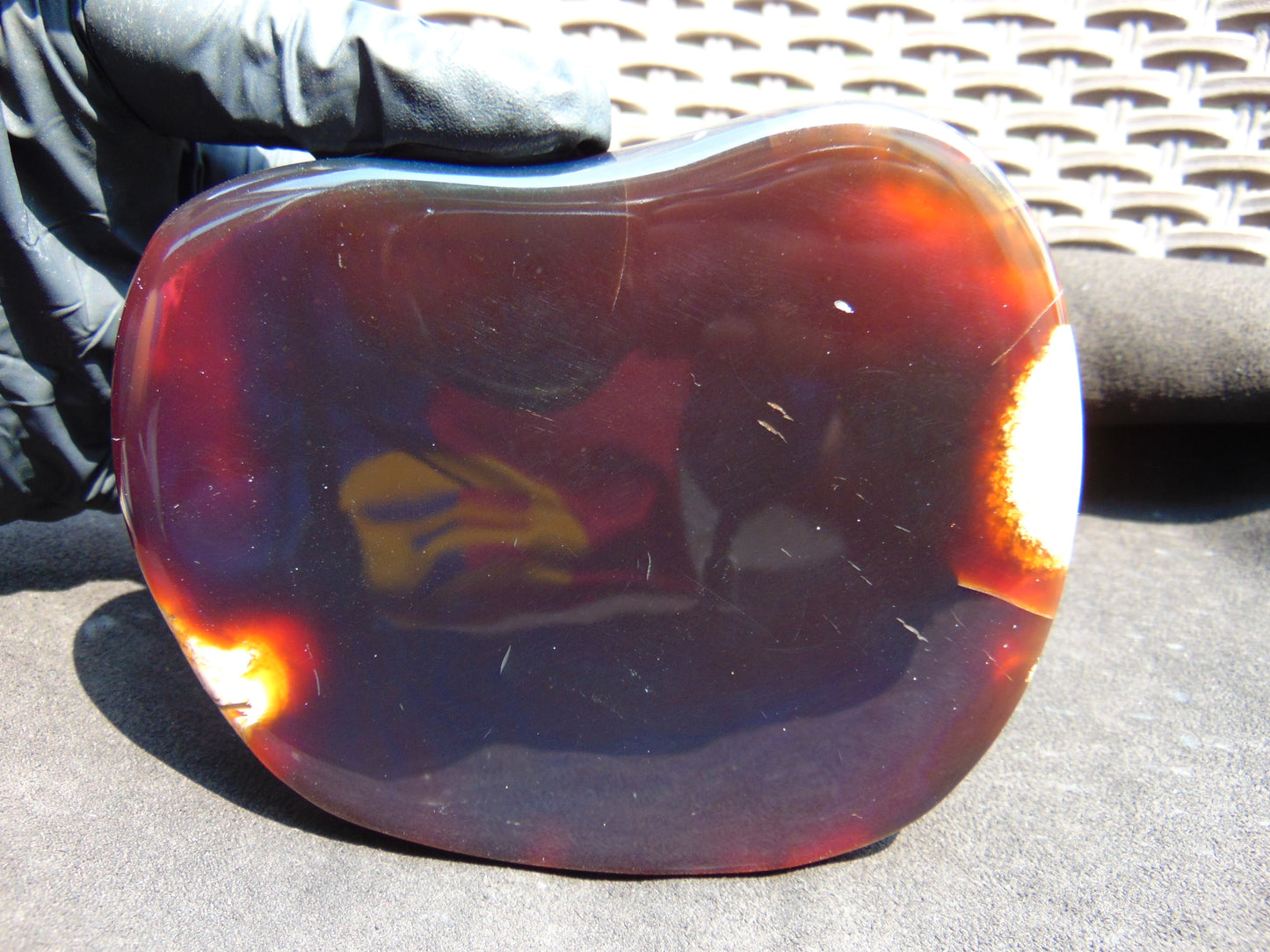 219 gram Slab polished Indonesian Dark Red Amber for Healing 25N167