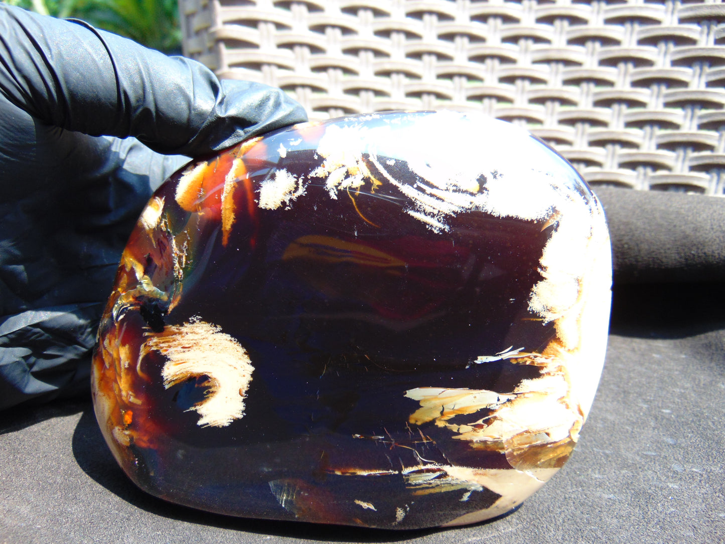 219 gram Slab polished Indonesian Dark Red Amber for Healing 25N167