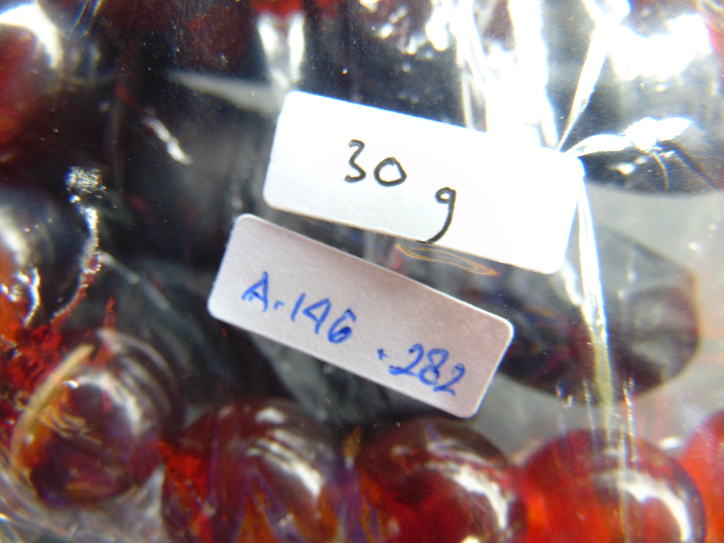 30 gram 14 Beads Mala Bracelet Indonesian Cherry Red Amber for Healing A14G282