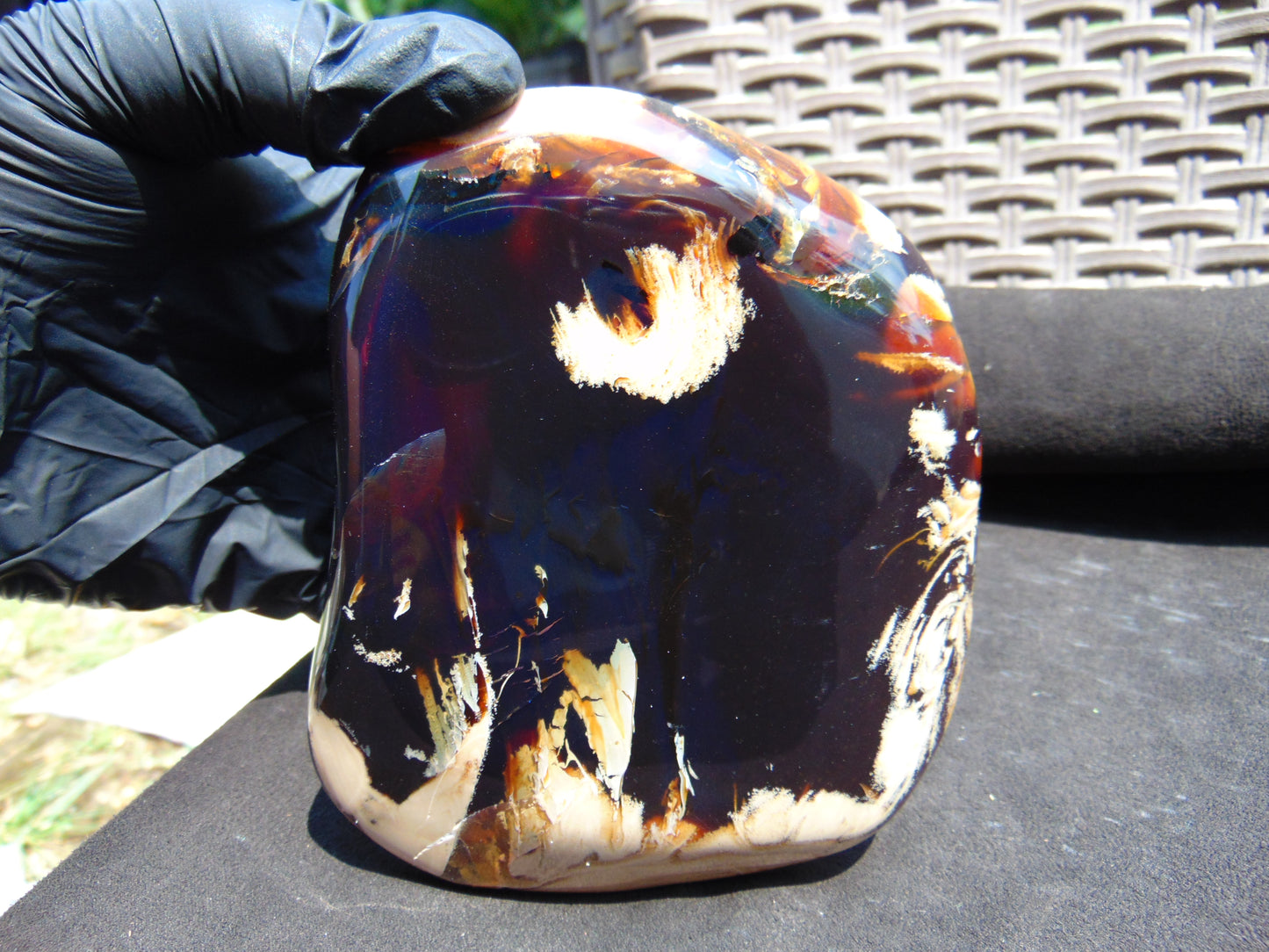 219 gram Slab polished Indonesian Dark Red Amber for Healing 25N167