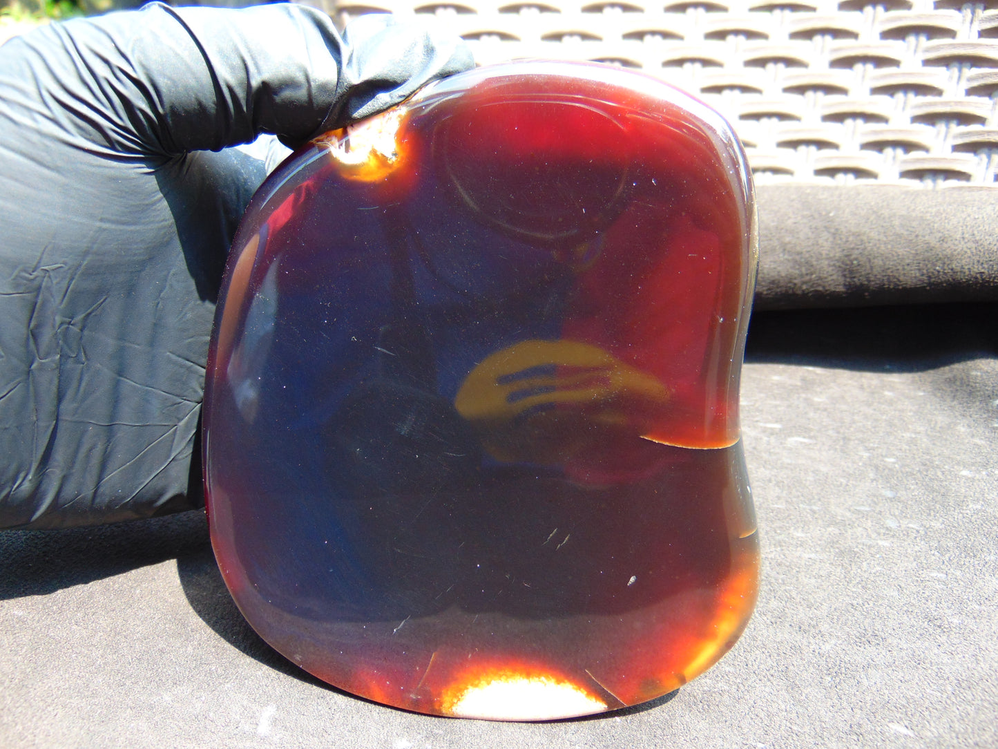219 gram Slab polished Indonesian Dark Red Amber for Healing 25N167