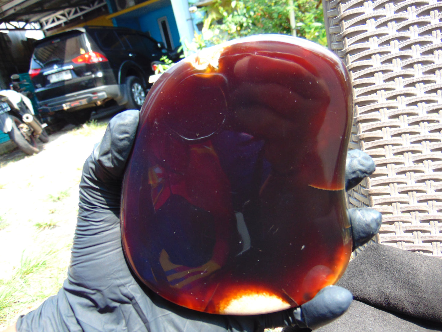 219 gram Slab polished Indonesian Dark Red Amber for Healing 25N167
