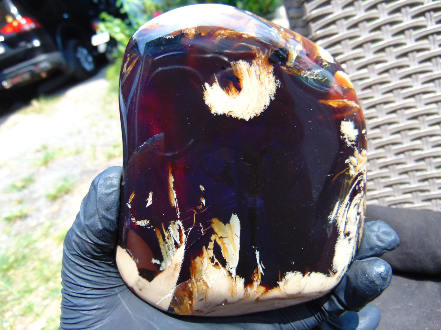 219 gram Slab polished Indonesian Dark Red Amber for Healing 25N167