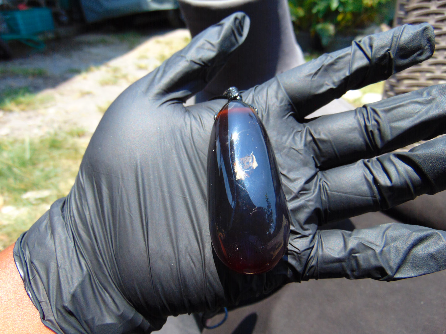 30 gr Teardrop Pendant Indonesian Blue Amber for Healing A930