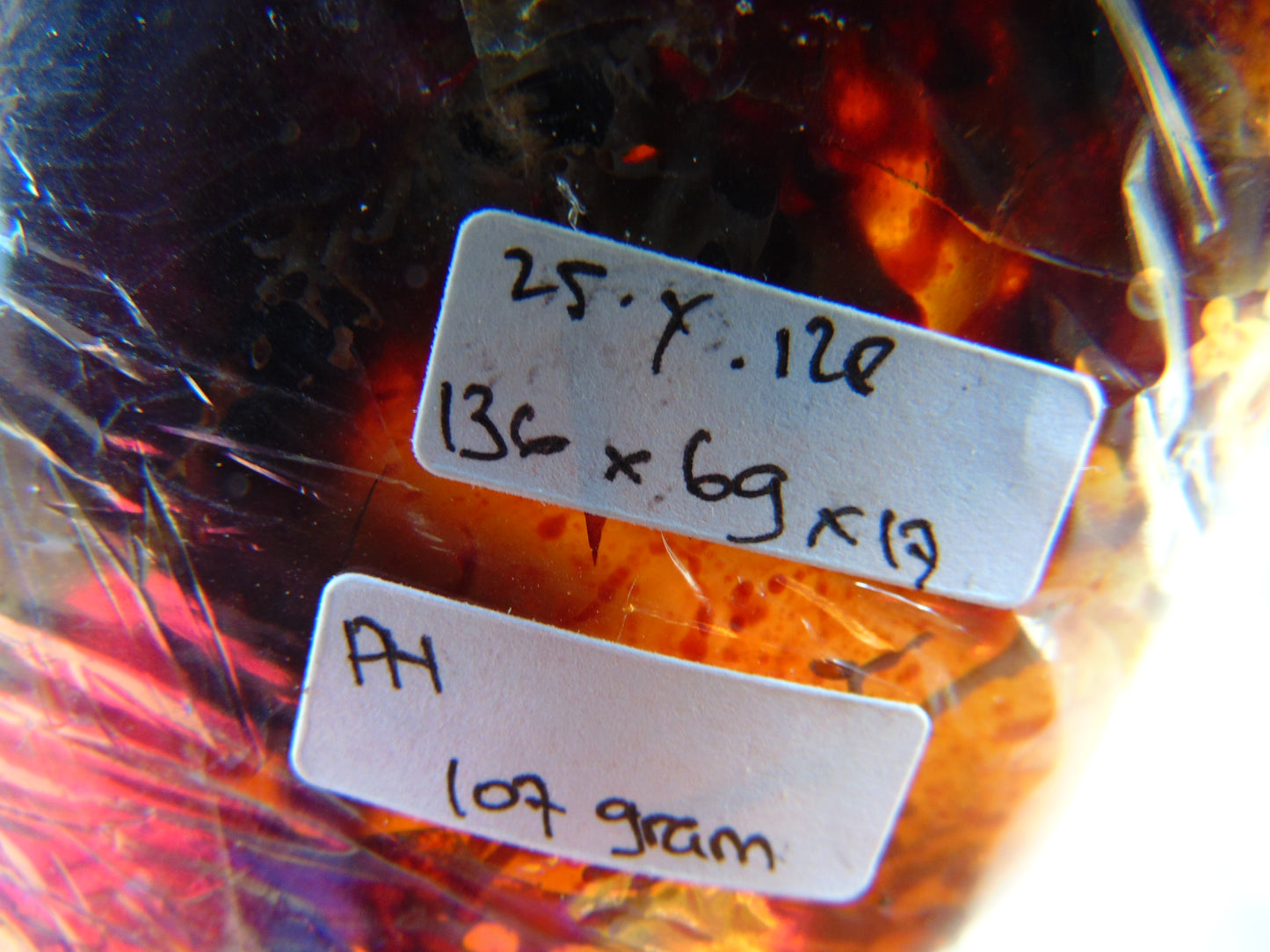 107 gram Slab polished Indonesian Sumatra Mushroom Inclusion Purple Amber for Healing 25Y128