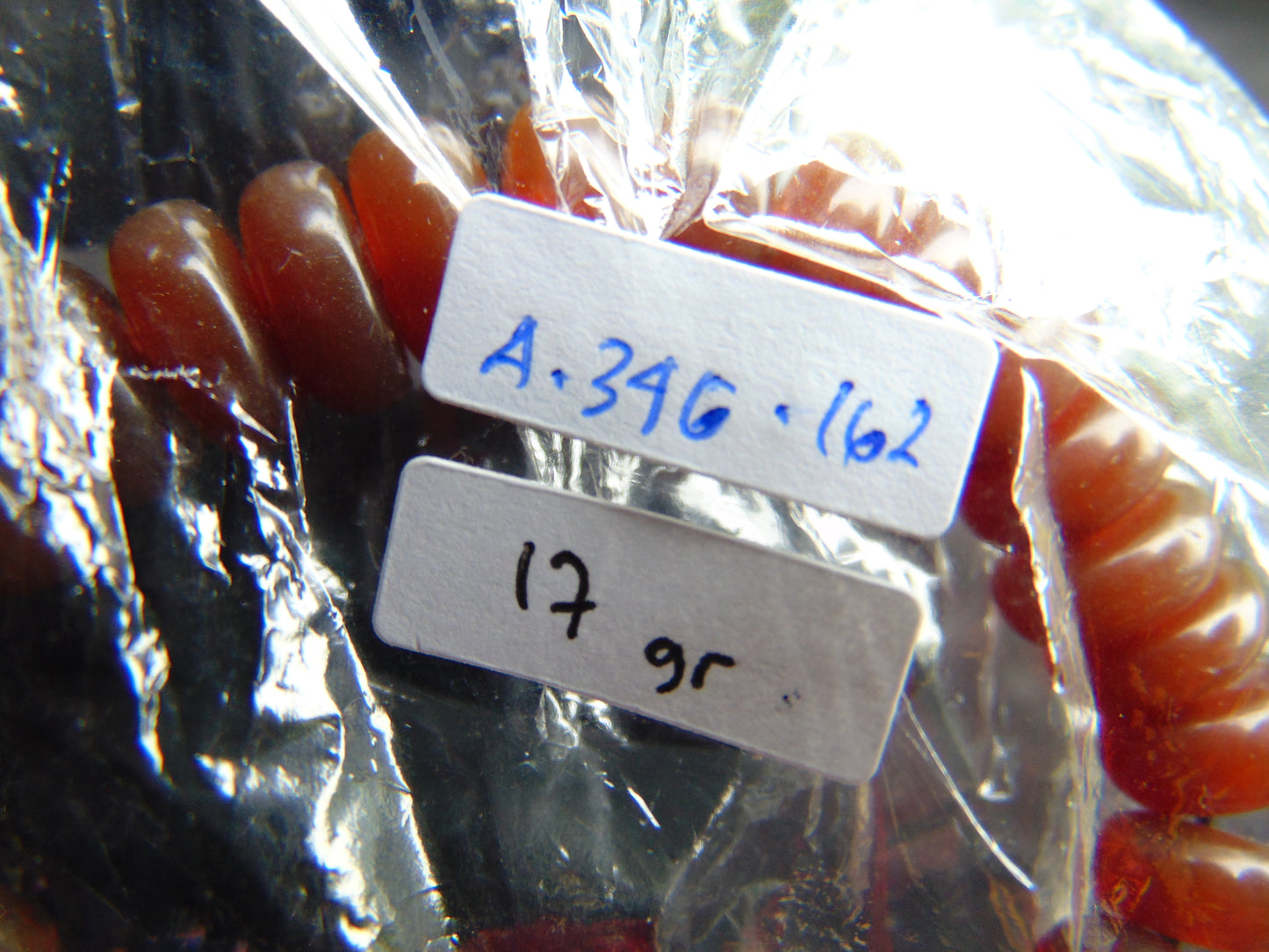 17 gram Small Beads Bracelet Indonesian red Amber for Healing A34G162