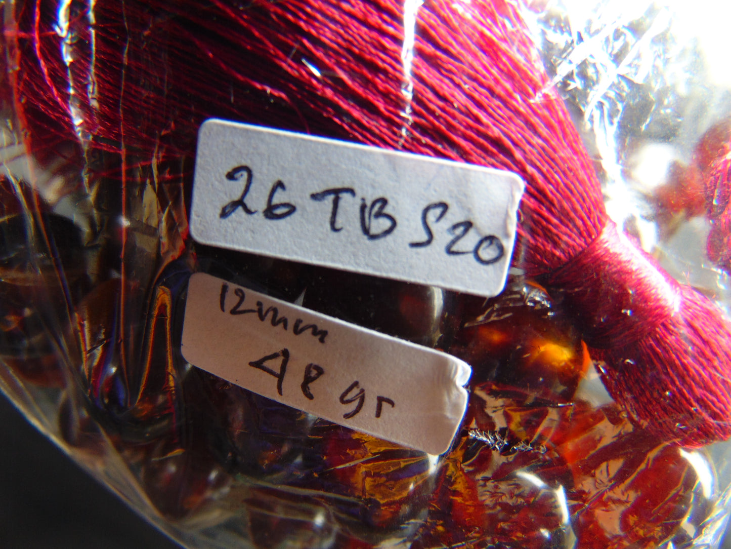 48 gr Hand Tasbih 33+2 Beads 12 mm Indonesian Blue Red Amber for Healing 25TBS20