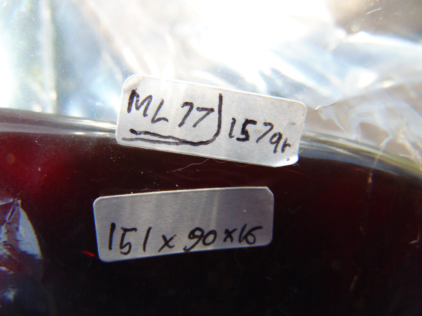 157 gram Slab polished Indonesian Cherry Red Amber for Healing ML77