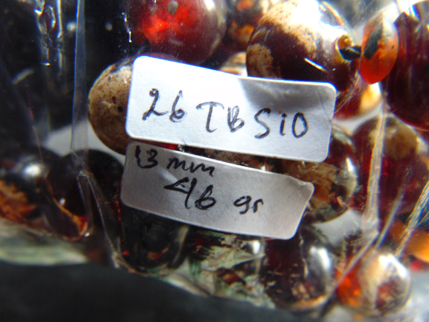 46 gr Hand Tasbih 33+3 Beads 12 mm Indonesian Black Red Blue Amber for Healing 25TBS10