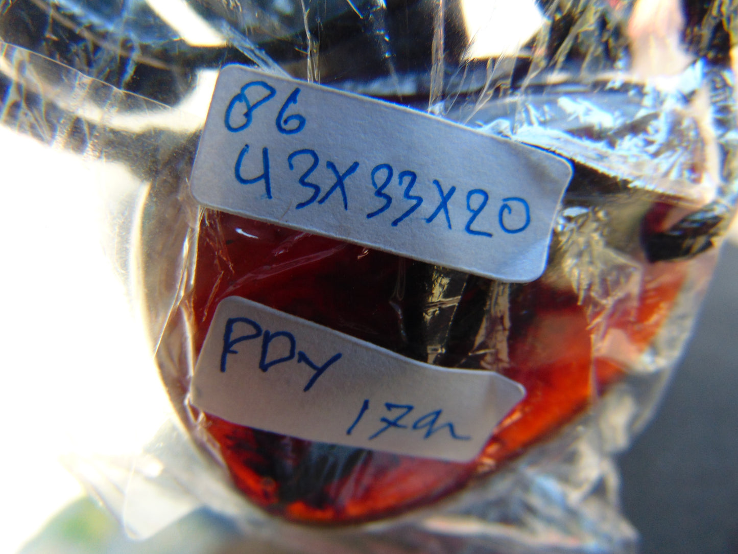 17 gr Pendant 43x33x20 mm Indonesian Blue Amber for Healing PDY86