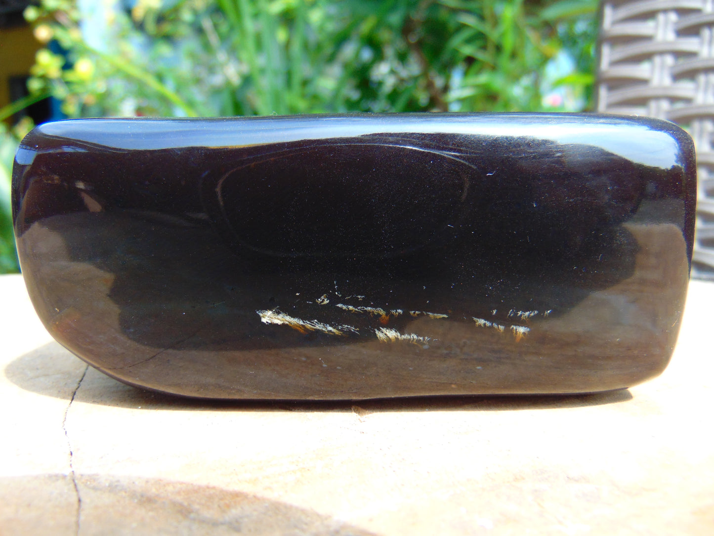 151 gr Rectangle Shaped Full Polished 9x4 cm Indonesia Dark Amber for Healing ML1