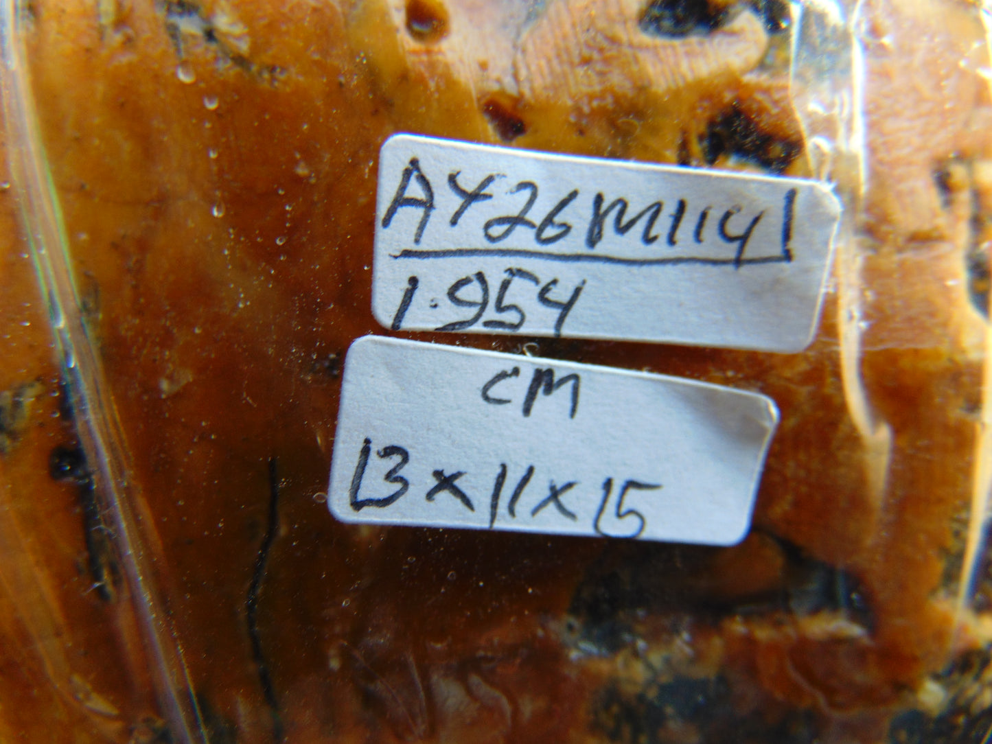 1954 gram Polished Indonesia Yellow Aromatic Amber for Healing AY26M114
