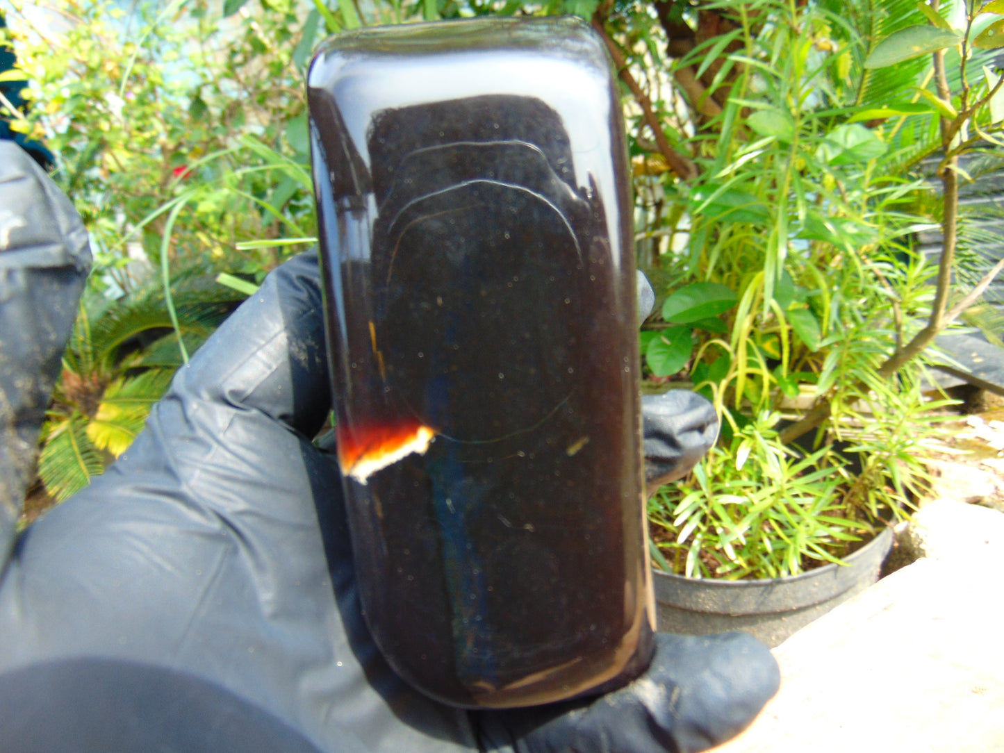 151 gr Rectangle Shaped Full Polished 9x4 cm Indonesia Dark Amber for Healing ML1
