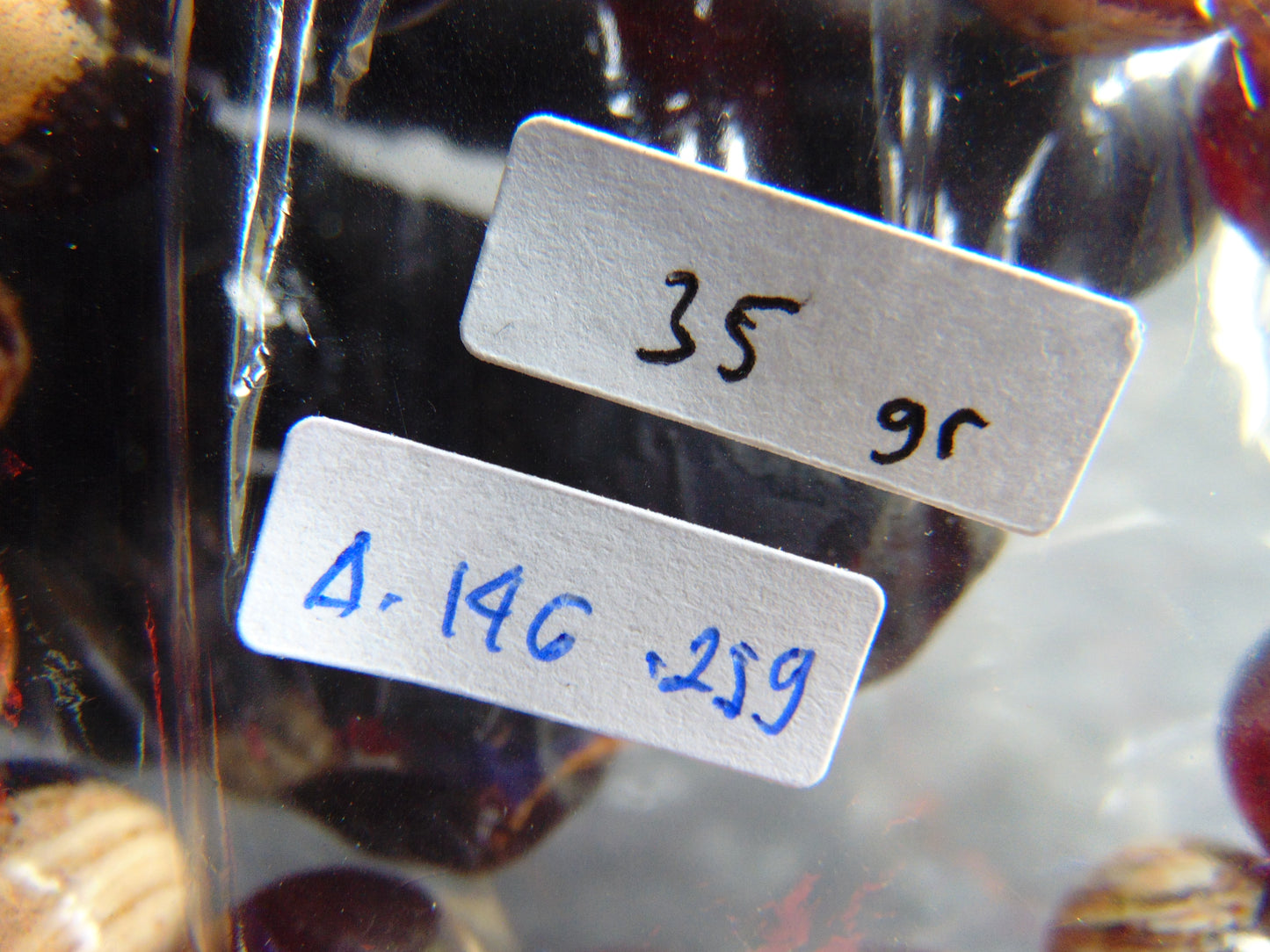 35 gr 14 Beads Mala Bracelet Indonesian White Red Amber for Healing A14G259