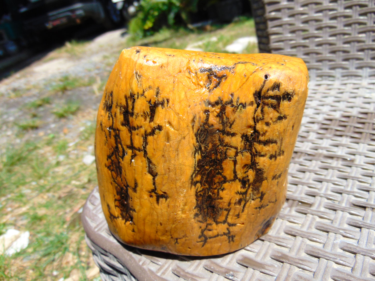 457 gram Polished Indonesia Yellow Fragrance Amber for Healing K820