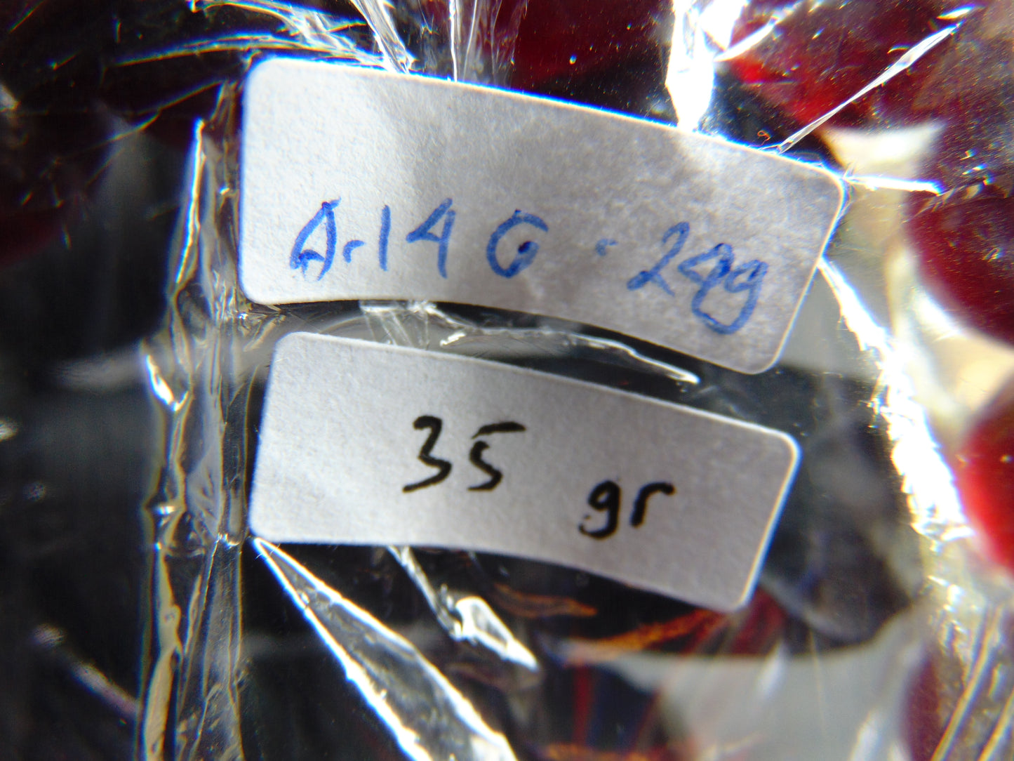 35 gram 14 Beads Mala Bracelet Indonesian Cherry Red Amber 16 mm for Healing A14G249