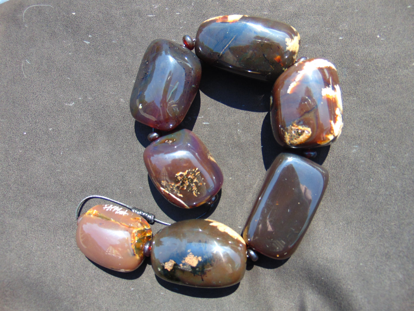 703 gr Big Necklace Indonesian Dark Amber for Healing NE254