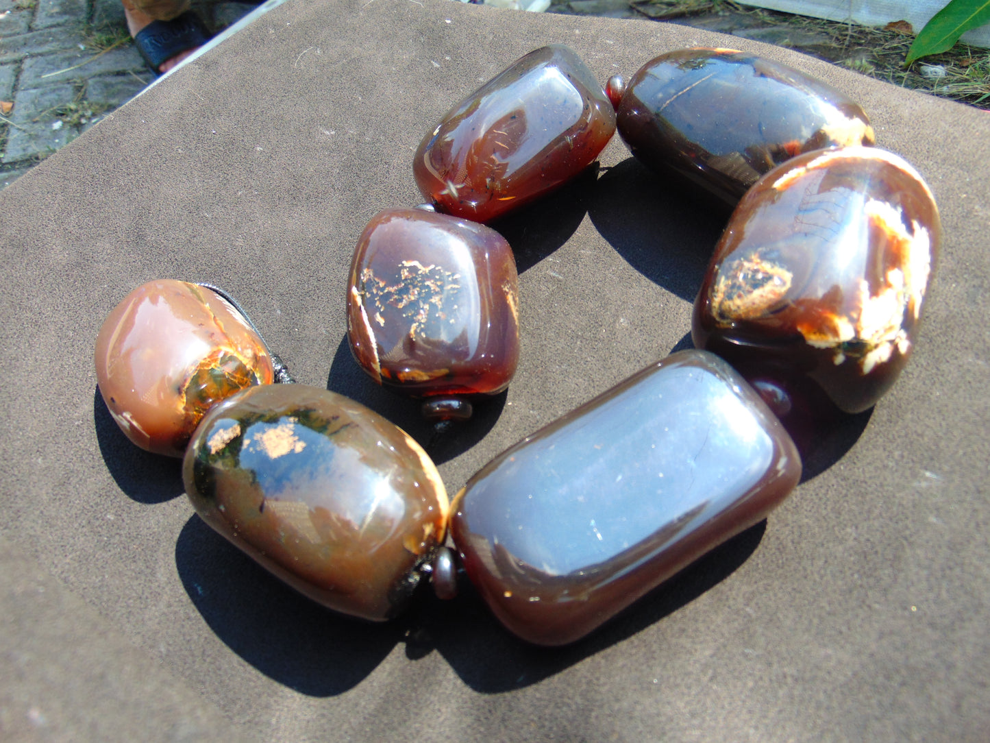 703 gr Big Necklace Indonesian Dark Amber for Healing NE254