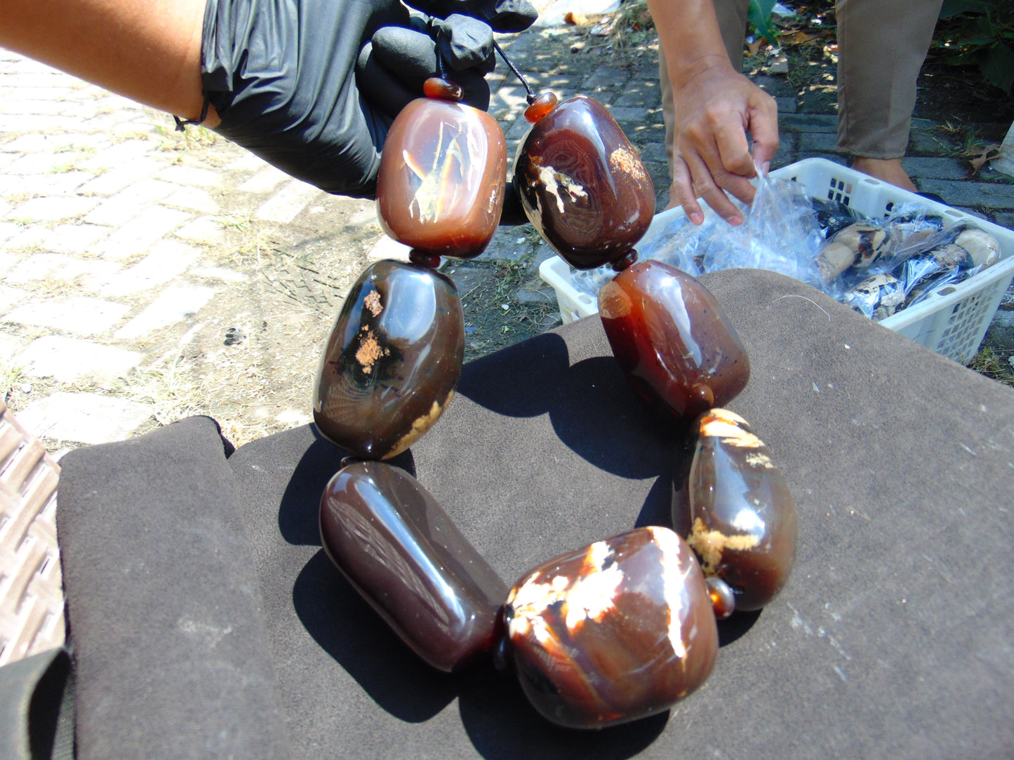 703 gr Big Necklace Indonesian Dark Amber for Healing NE254