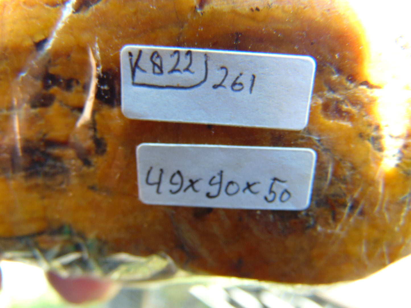 261 gram Polished Indonesia Yellow Fragrance Amber for Healing K822