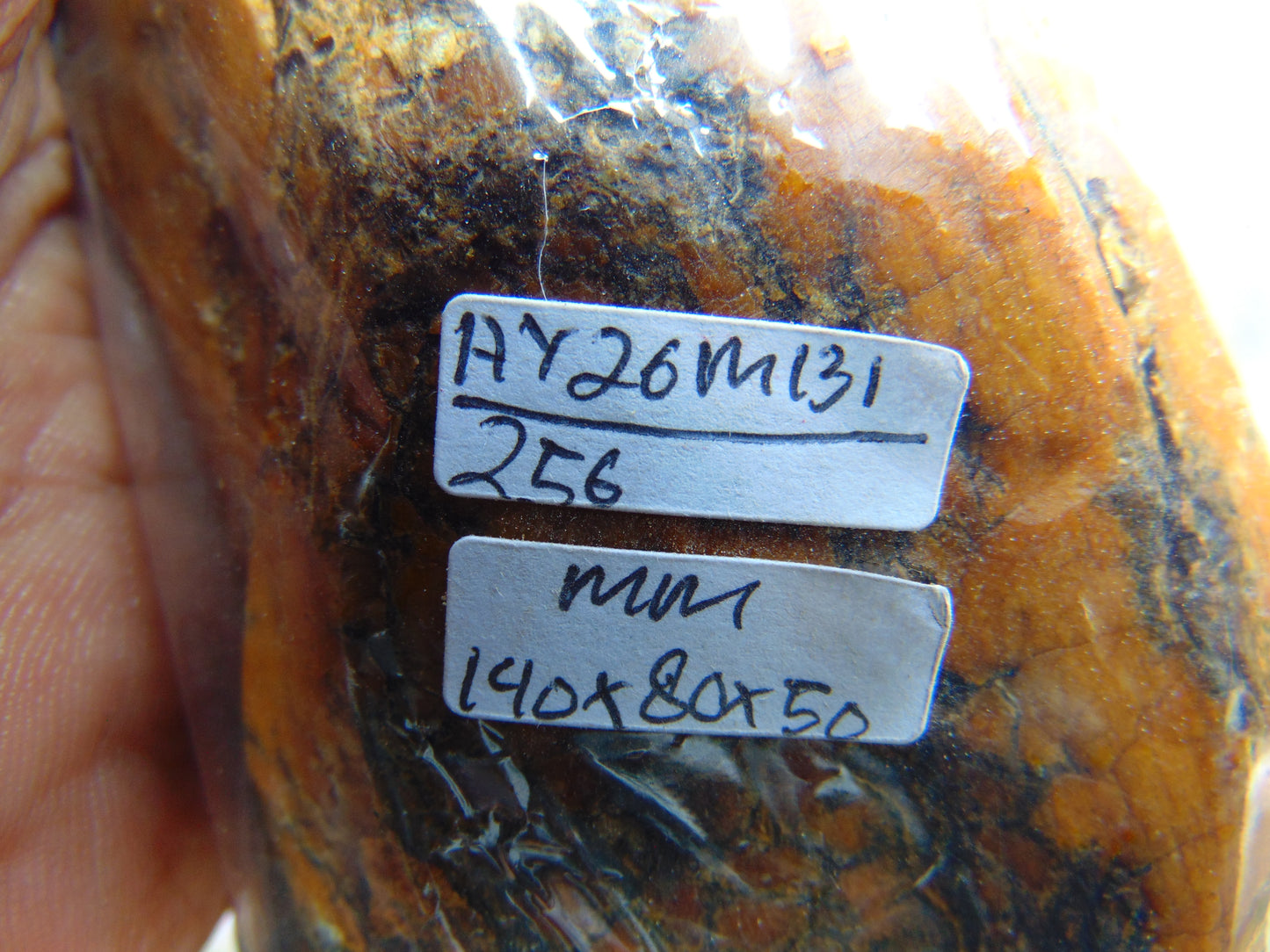 256 gram Polished Indonesia Yellow Aromatic Amber for Healing AY26M131