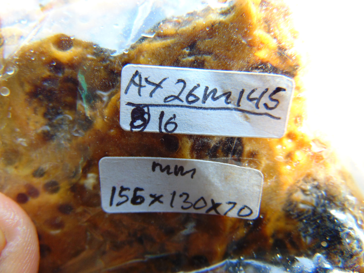 816 gram Polished Indonesia Yellow Aromatic Amber for Healing AY26M145
