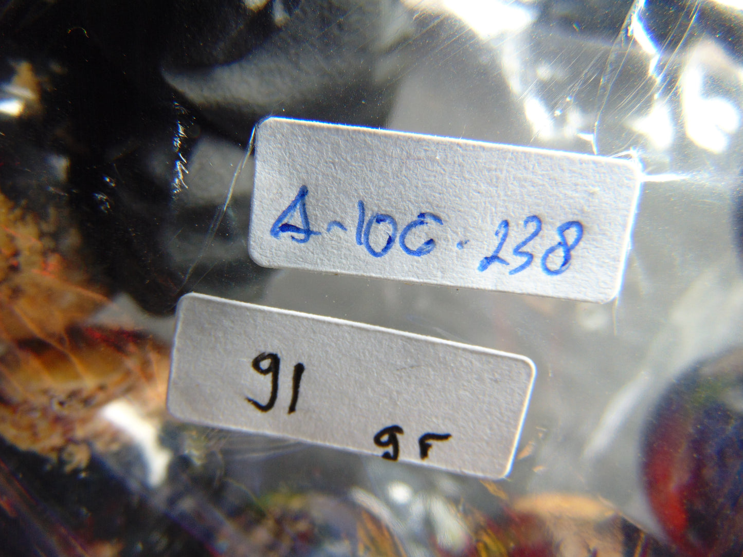 91 gram 10 Beads Mala Bracelet Indonesian Dark Blue Amber 25 mm for Healing A10G238