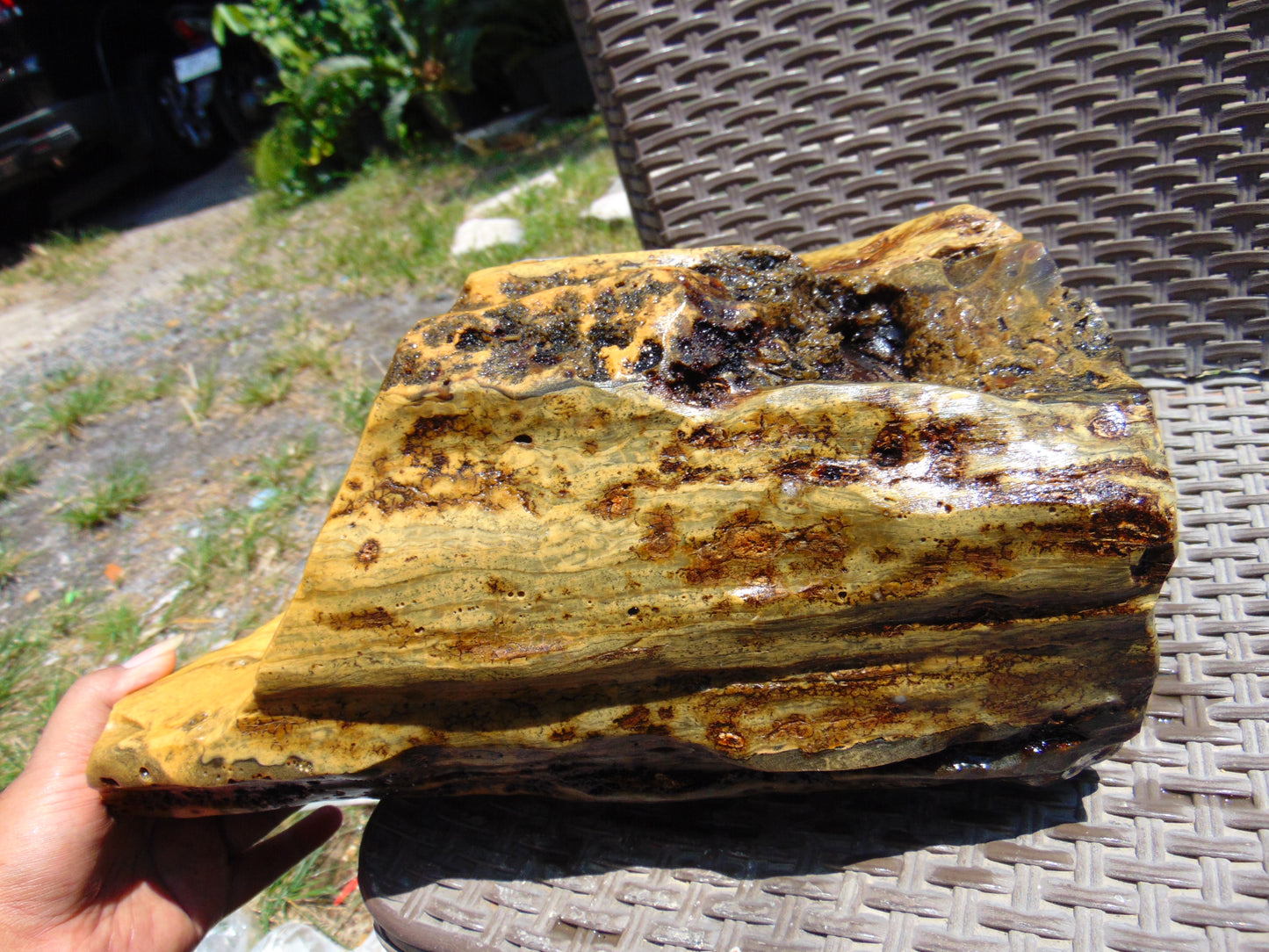 5242 gram Polished Indonesia Yellow Fragrance Amber for Healing K829