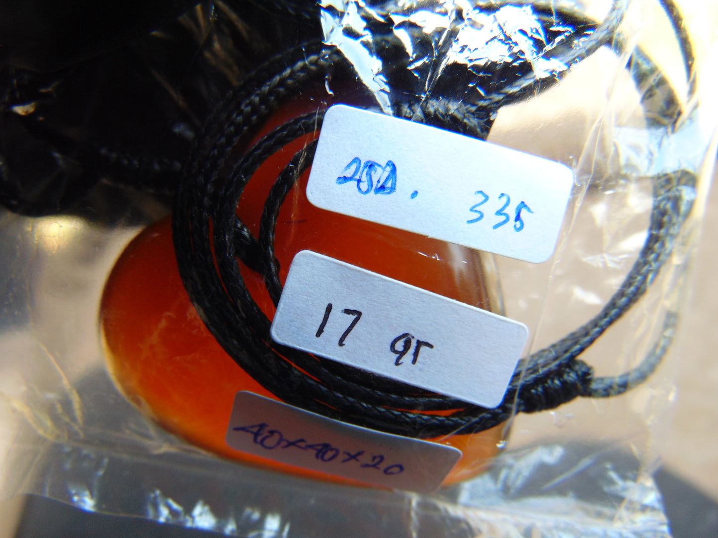 17 gr Heart Pendant Indonesian Red Blue Amber for Healing 25A335