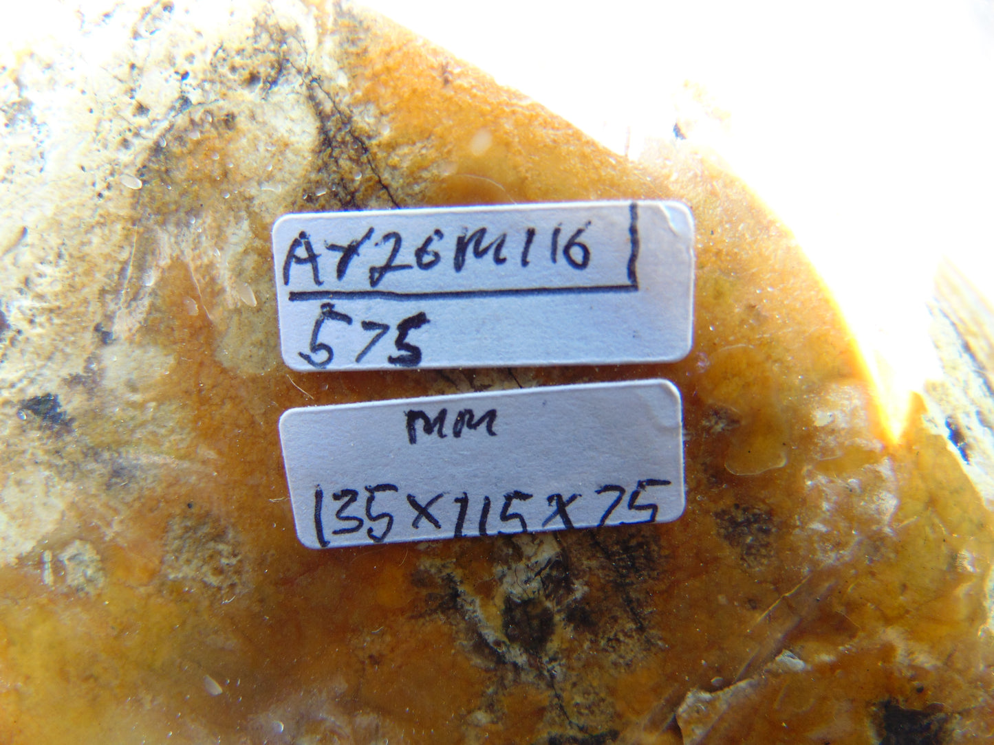 575 gram Polished Indonesia Yellow Aromatic Amber for Healing AY26M116