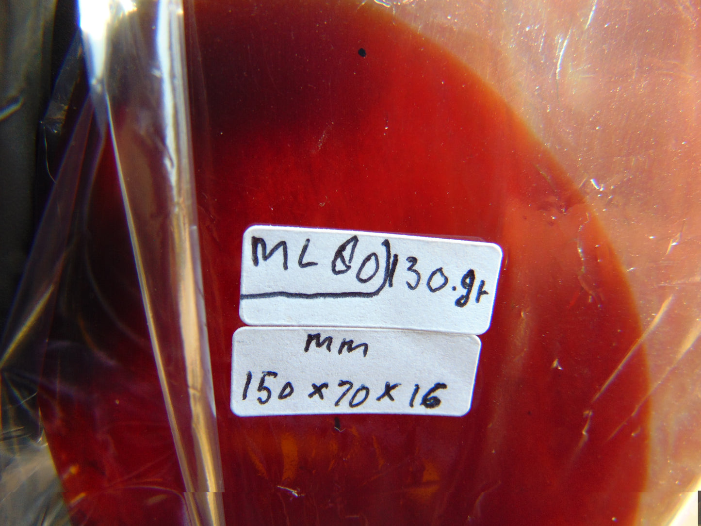 130 gram Slab polished Indonesian Cherry Red Amber for Healing ML80