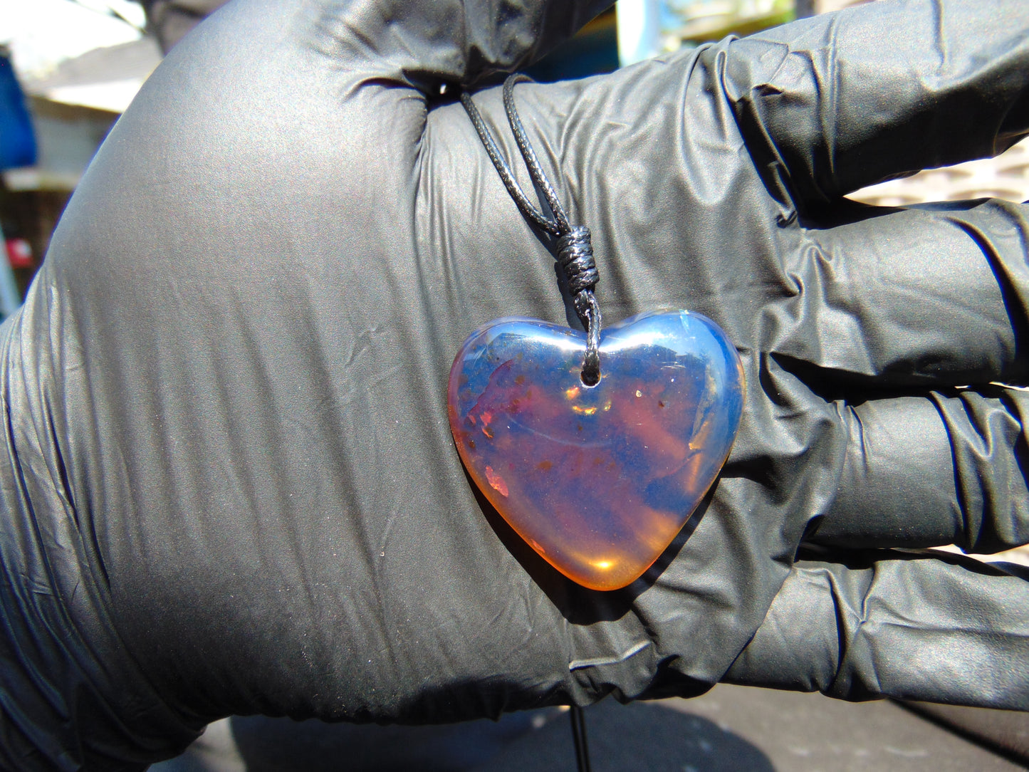 5 gr 35X34X8 mm Pendant Indonesian Blue Amber for Healing A1K70