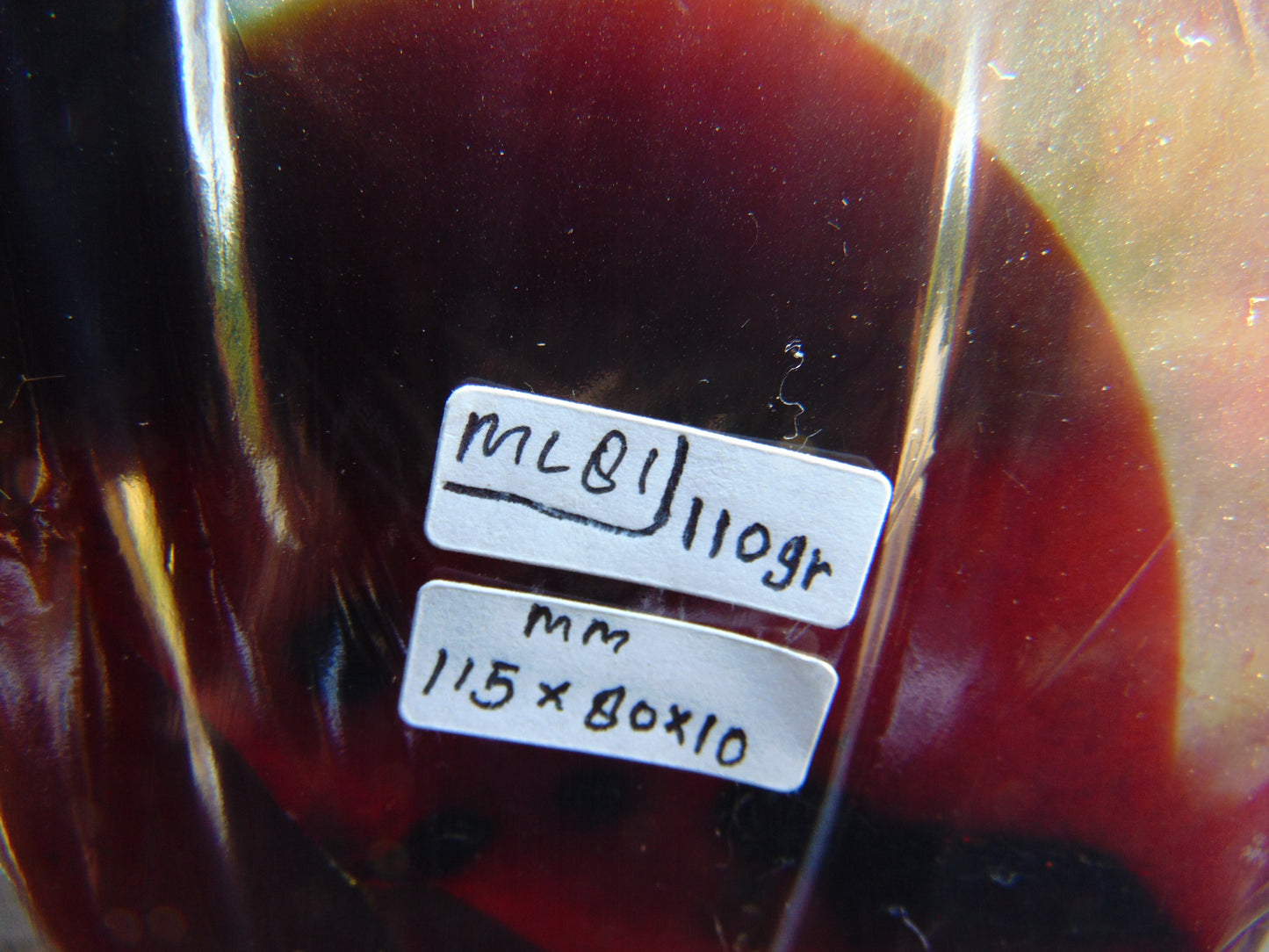 110 gram Slab polished Indonesian Purple Red Amber for Healing ML81