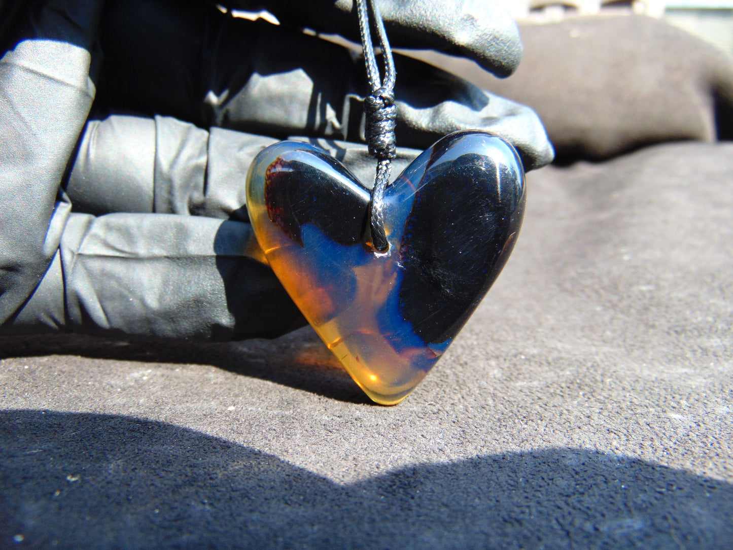 8 gr 36X30X9 mm Pendant Indonesian Blue Amber for Healing PBN691