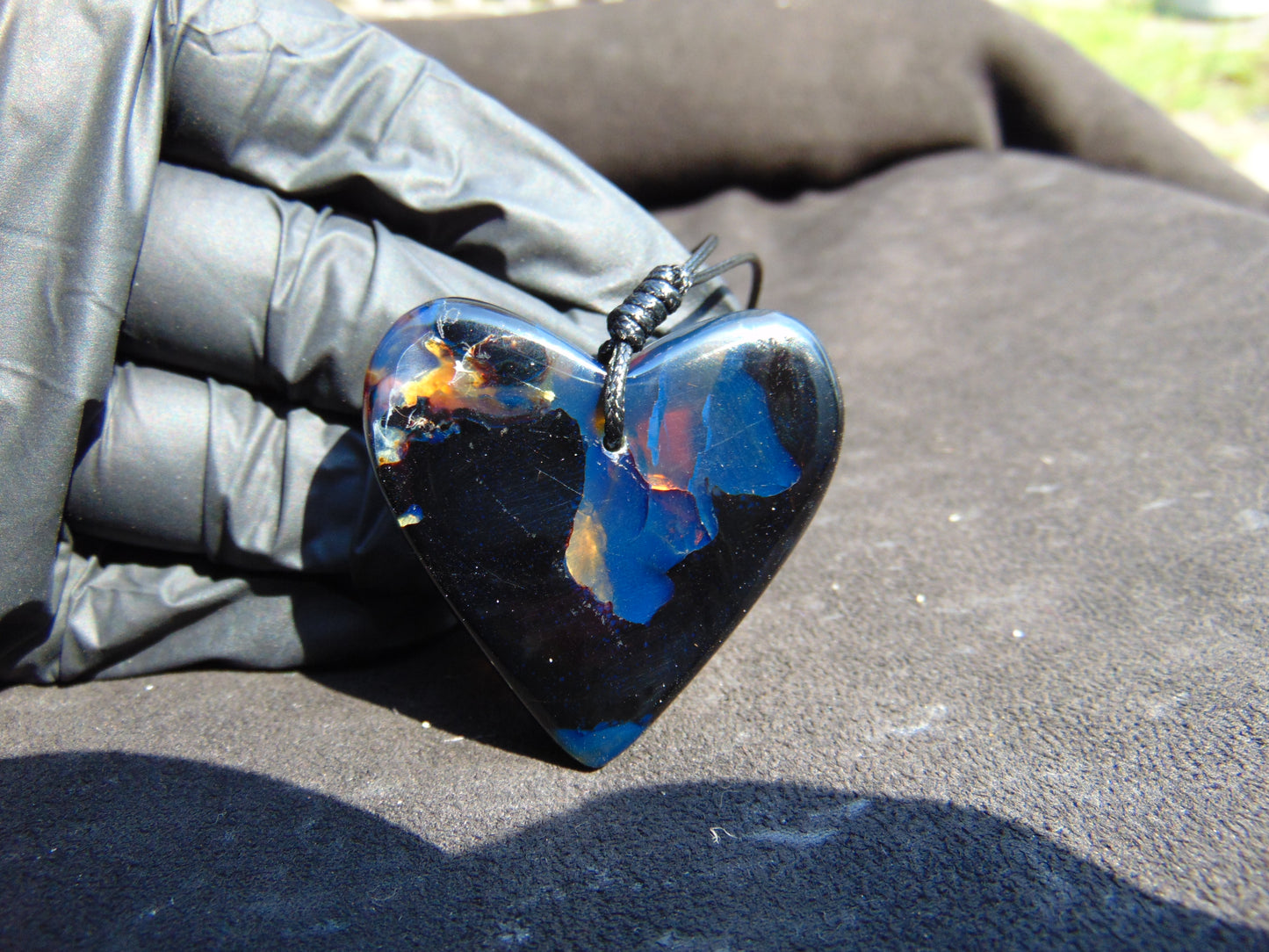 15 gr 37X44X12 mm Pendant Indonesian Blue Amber for Healing PCY724