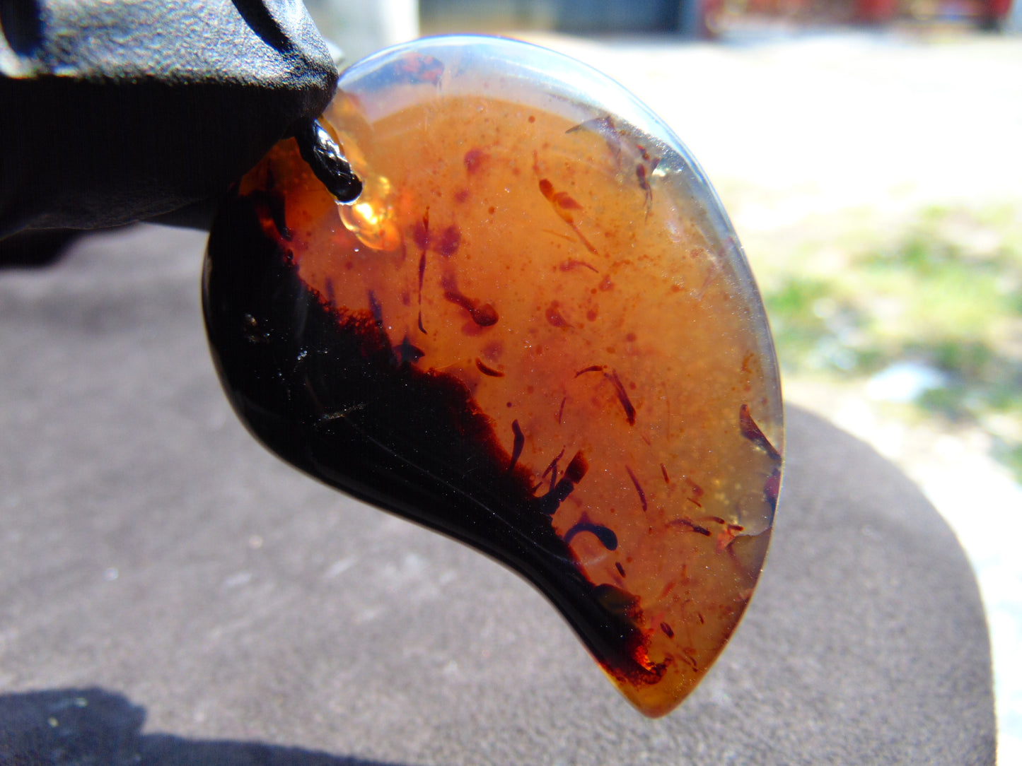 21 gr 56x40x16 mm Pendant Indonesian Sky Blue Amber for Healing 25A81