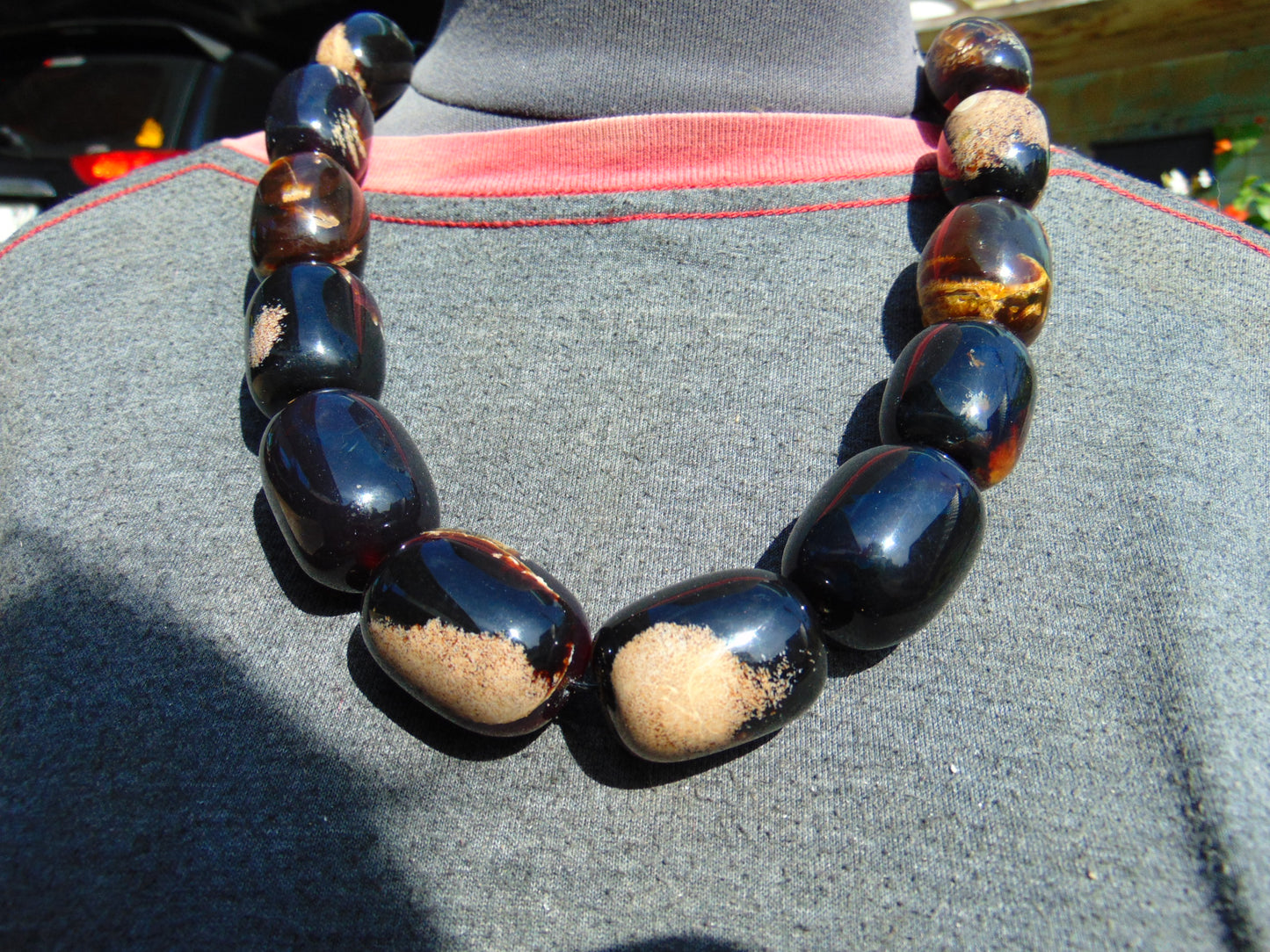 147 gram Small Beads Combination Necklace Indonesian Amber for Healing A635