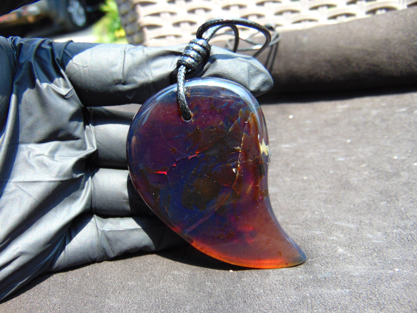 37 gr 82x51x15 mm Pendant Indonesian Sky Blue Amber for Healing 25Y10