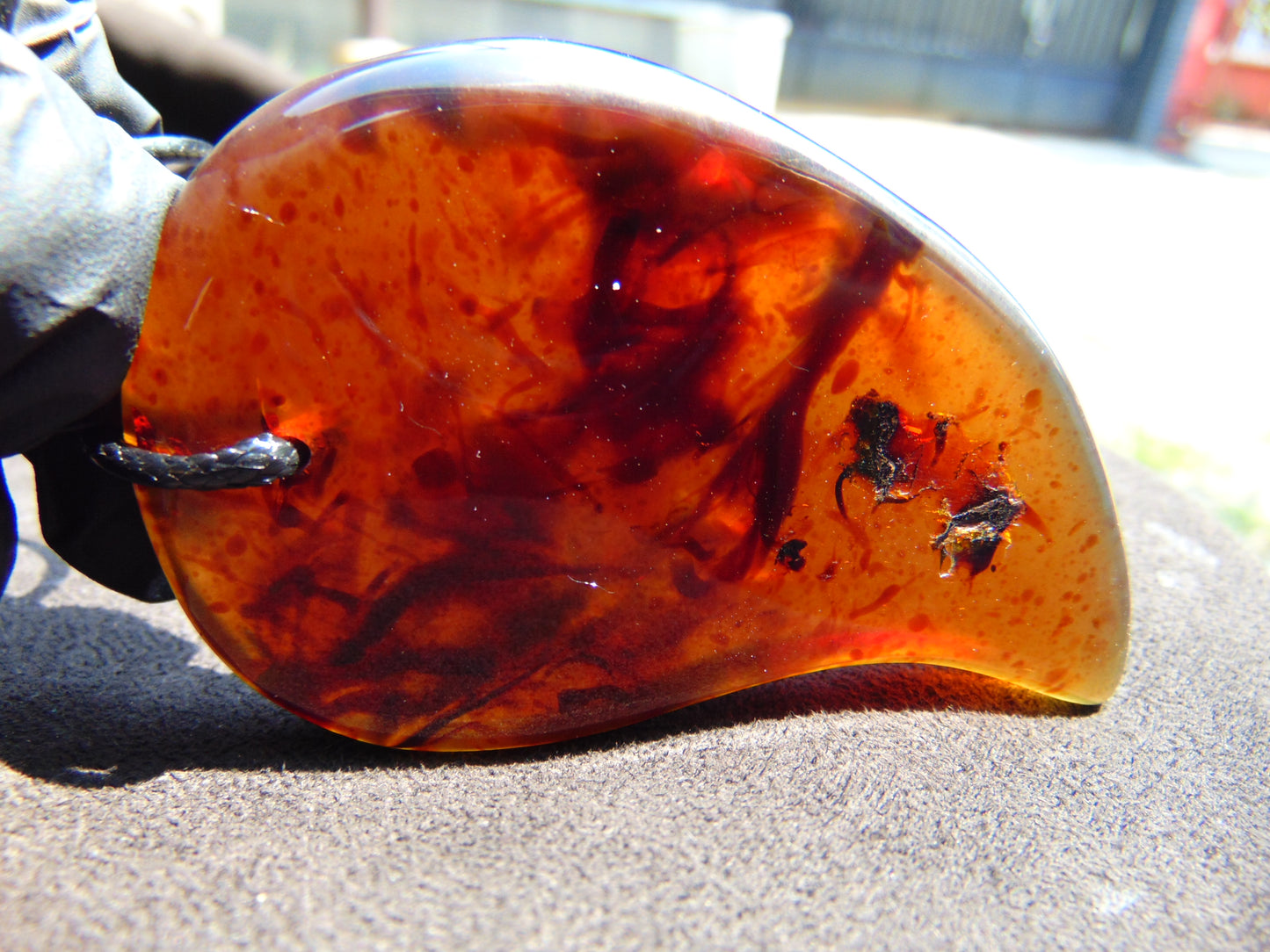 37 gr 82x51x15 mm Pendant Indonesian Sky Blue Amber for Healing 25Y10