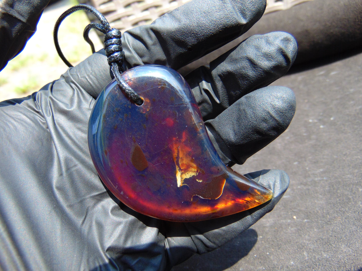 26 gr 65x44x16 mm Pendant Indonesian Sky Blue Amber for Healing 25Y31