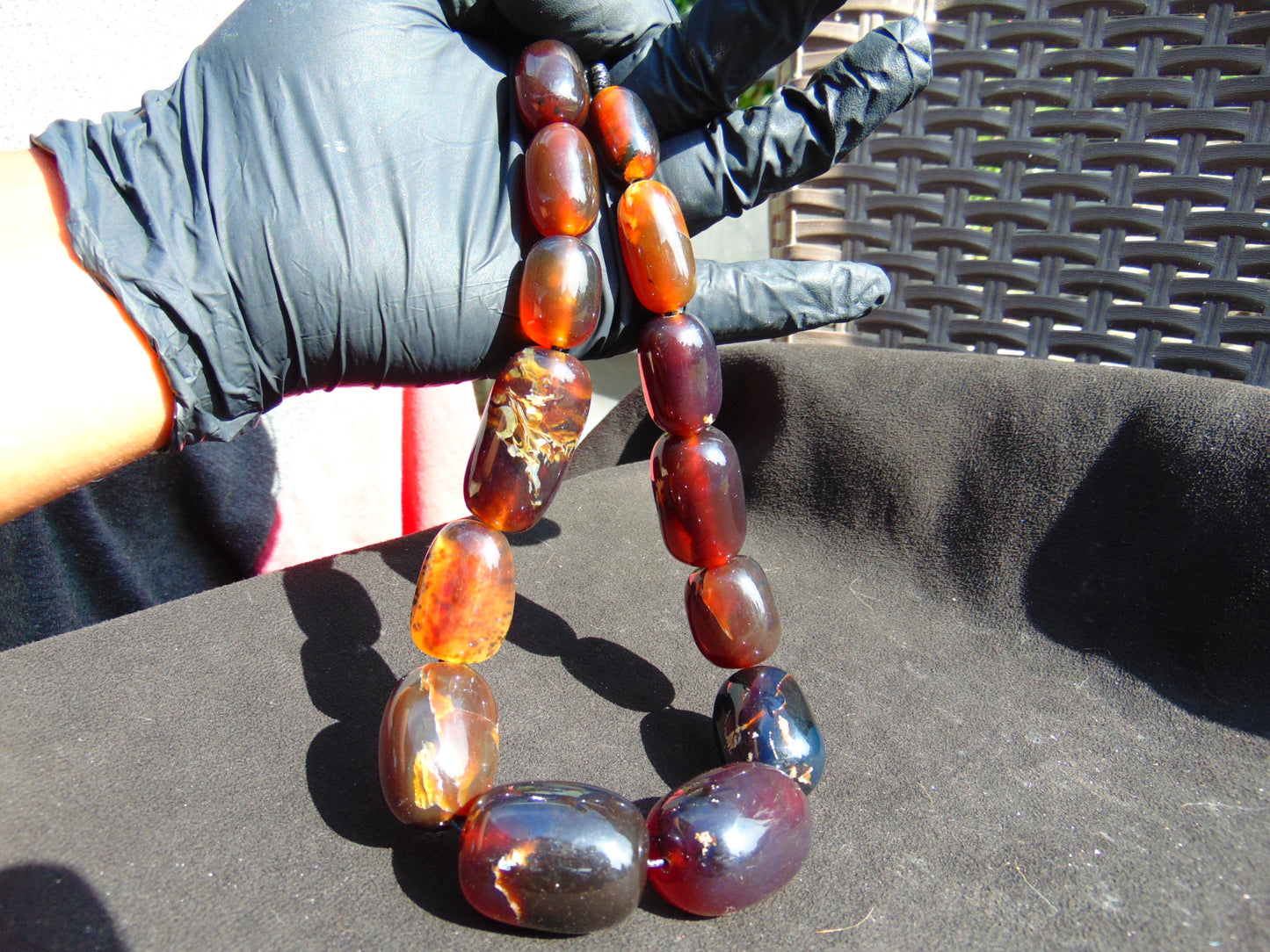 106 gram Small Beads Combination Necklace Indonesian Amber for Healing A643