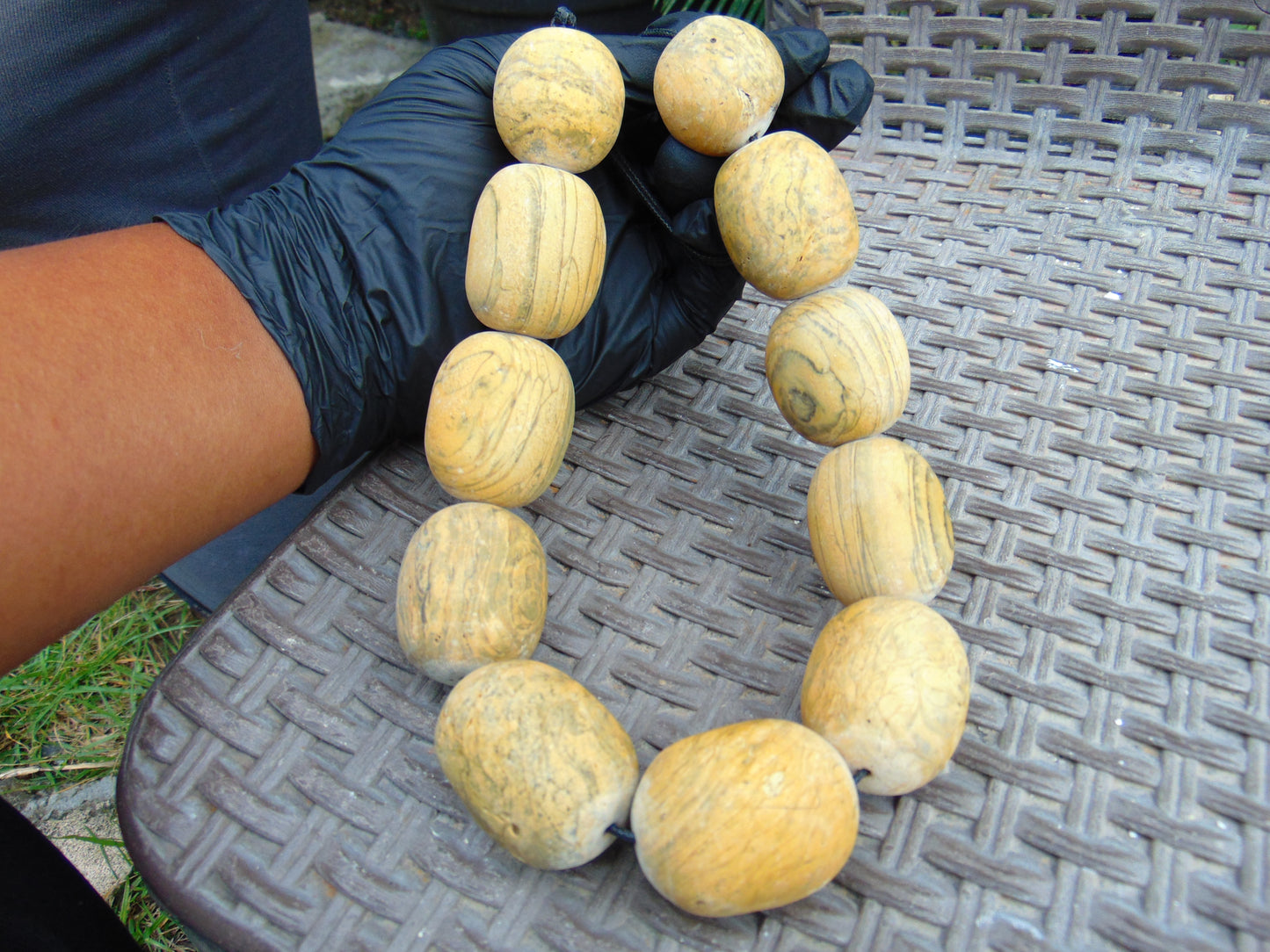 254 gram Small Beads Combination Necklace Indonesian Yellow Fragrance Amber for Healing FNC1