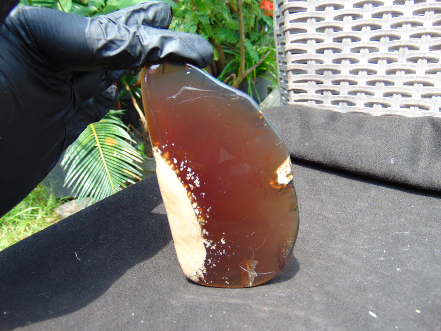 56 gram Slab polished Indonesian yellow blue Amber for Healing ML80