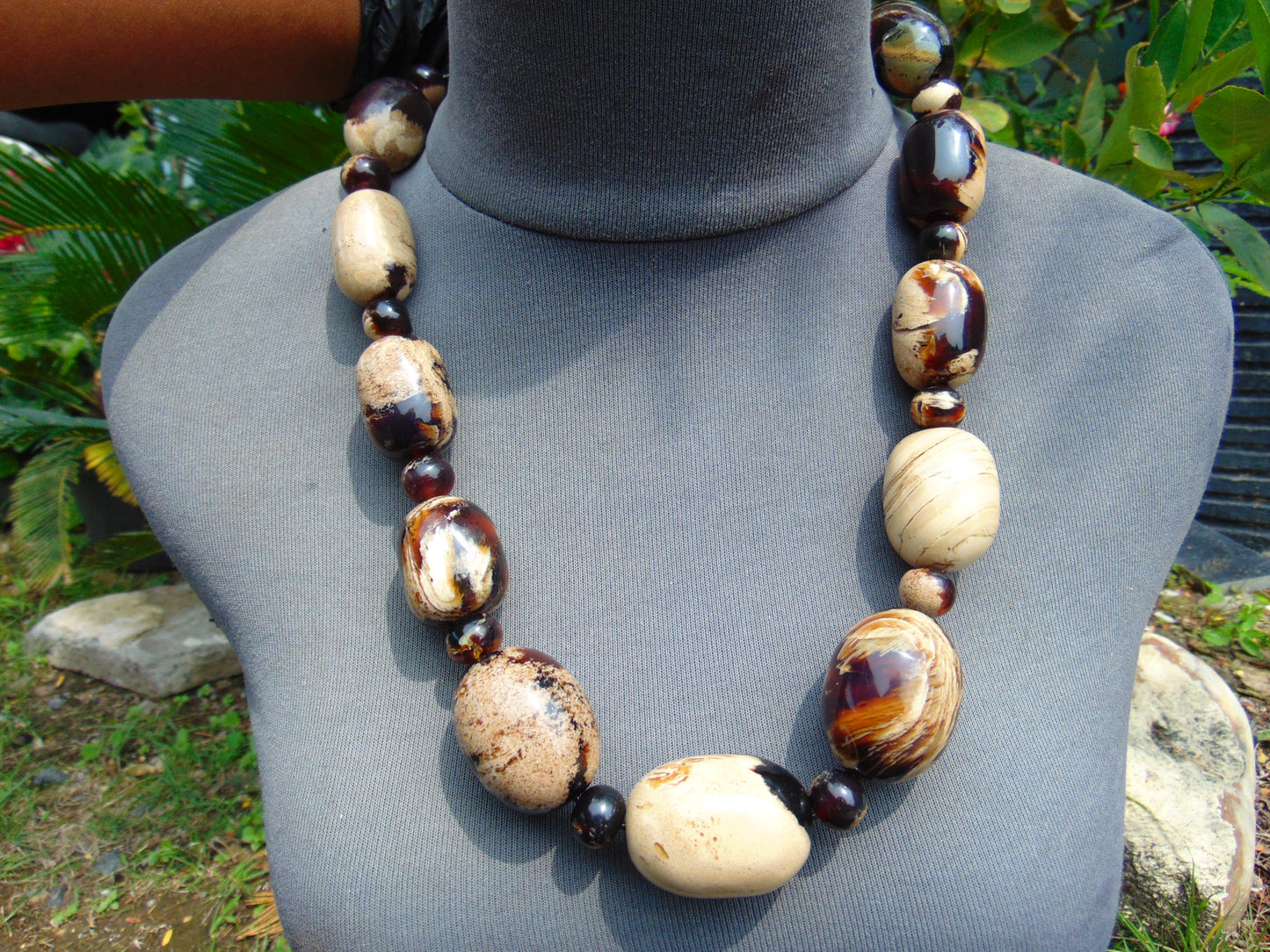 157 gram Small Beads Combination Necklace Indonesian White Amber for Healing NO.16