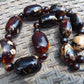 162 gram Small Beads Combination Necklace Indonesian Cherry Red Blue Amber for Healing NO.5